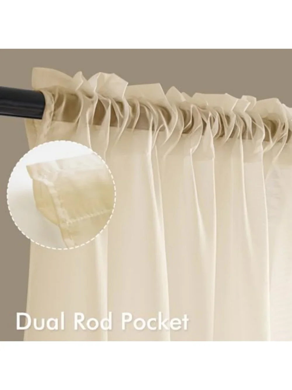 Elegant Butter Cream Sheer Curtains, 84